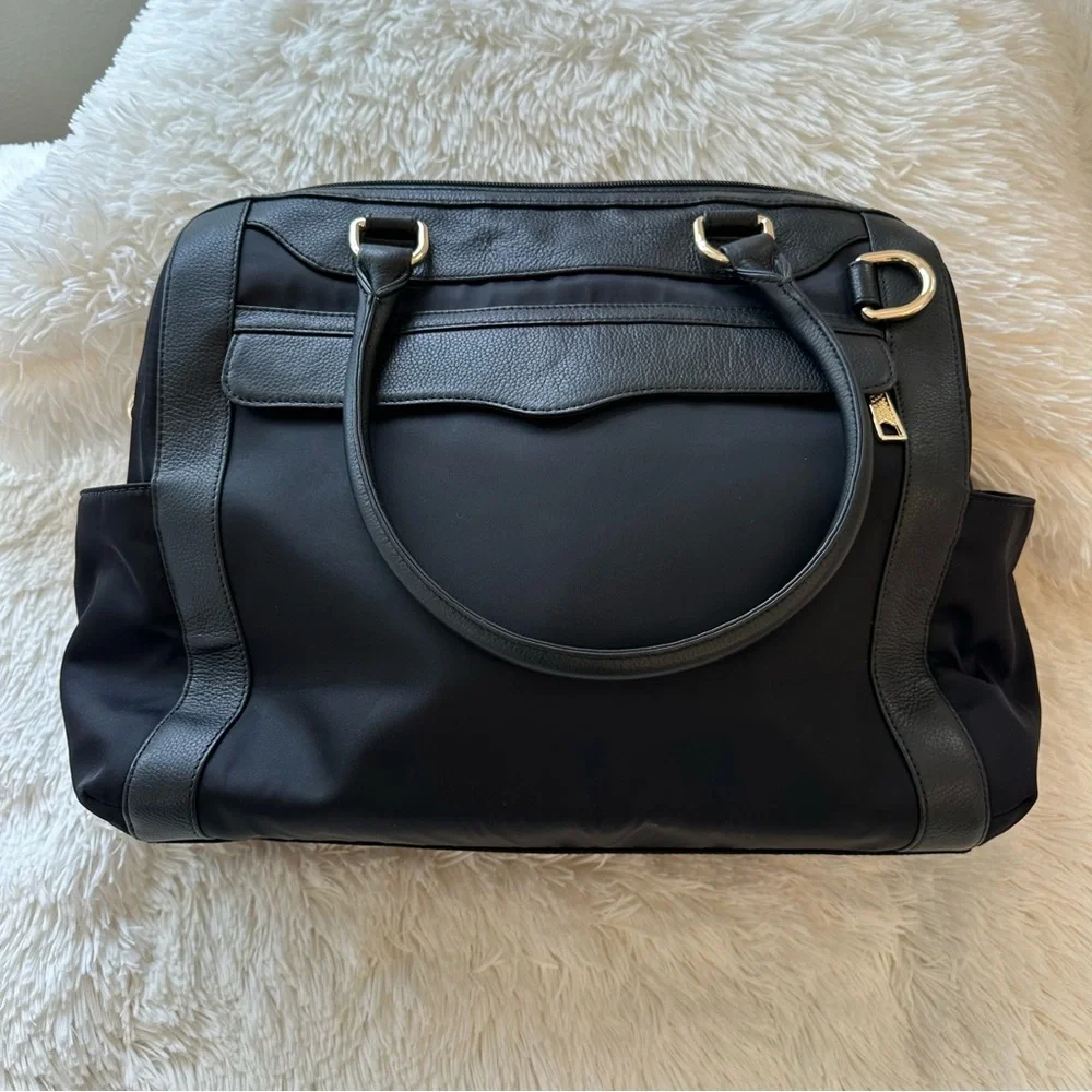 Rebecca Minkoff Knocked Up Diaper Bag Black Nylon Leather Baby Bag NWOT